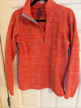 Mountain Hardware  Heathered Coral Zip-Neck Pullover